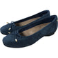 Clarks Candra Light UK3 D Women's Navy Suede Flats with Bow Detail