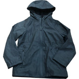 Kids Fleece Lined Shower Resistant Black Hooded Jacket