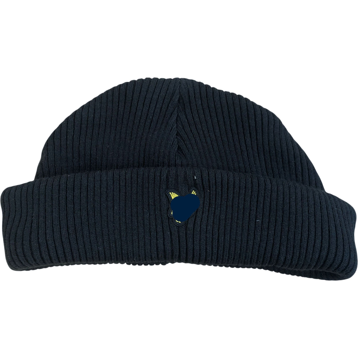 Black Wool Blend Beanie Hat Unisex One Size