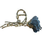 Diuso Hair Claw Clip Gold Floral Design Denim Blue Rose Hair Accessory