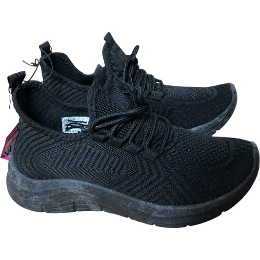 Black Knit Trainers Women's Sporty Lightweight Casual Footwear UK6