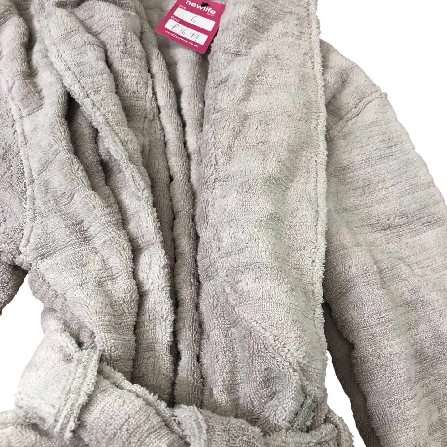 The White Company Hooded Bath Robe Women's Soft Grey Comfort Cotton Size 6