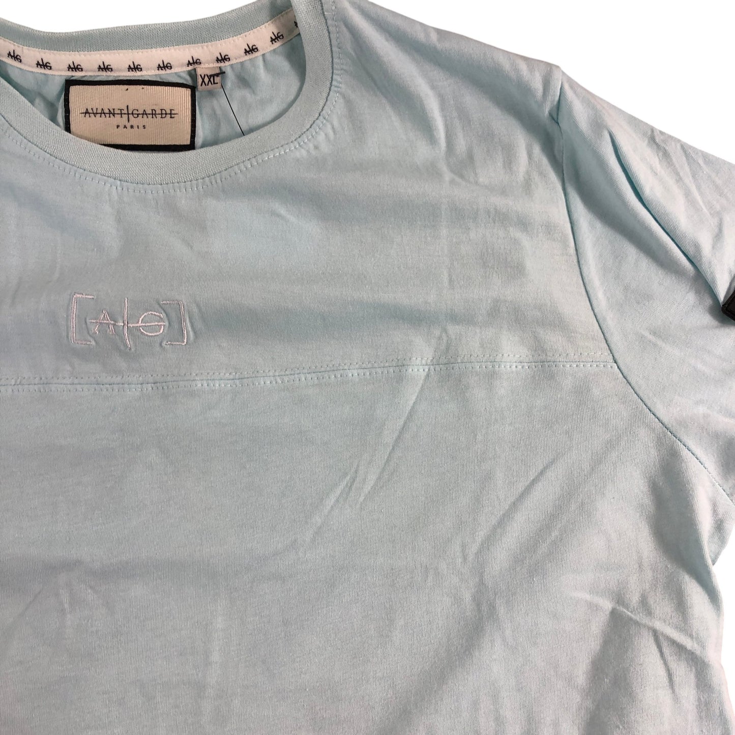 AVANTGARDE Paris AGM108 UKXXL Men's Light Blue Cotton T-Shirt Short Sleeve