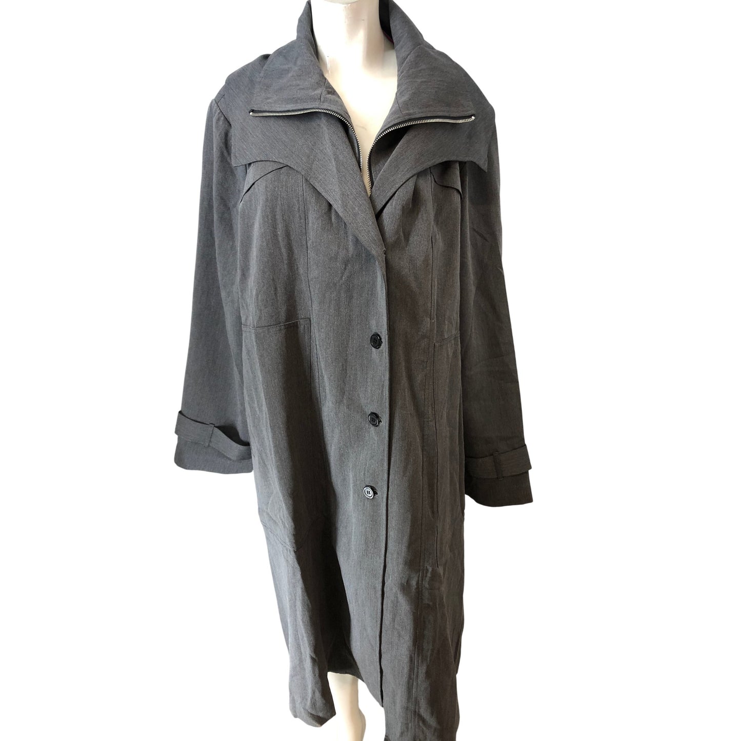 Womens Grey Oversized Jacket Size 18/20 Smart Casual Lightweight Outerwear