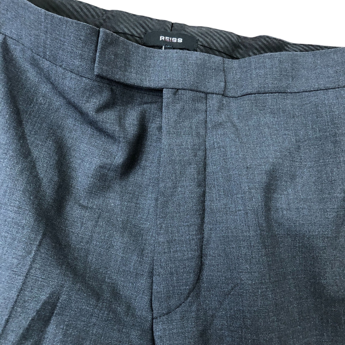 Promise Plain Weave Mixer Grey Trousers 36" Regular Fit Wool Blend