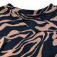 River Island Tiger Print T-Shirt Ladies Casual Brown Black Patterned Top