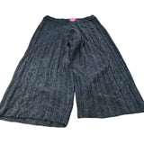Extra Large Women's Wide Leg Trousers Grey Ribbed Knit Style Size 16