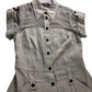 Shirt Dress UK10 Women's Khaki Short Sleeve Button Up