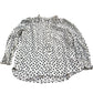 Baukjen Women's Polka Dot Blouse Size 8 Viscose Long Sleeve Ruffled Neck