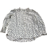 Baukjen Women's Polka Dot Blouse Size 8 Viscose Long Sleeve Ruffled Neck