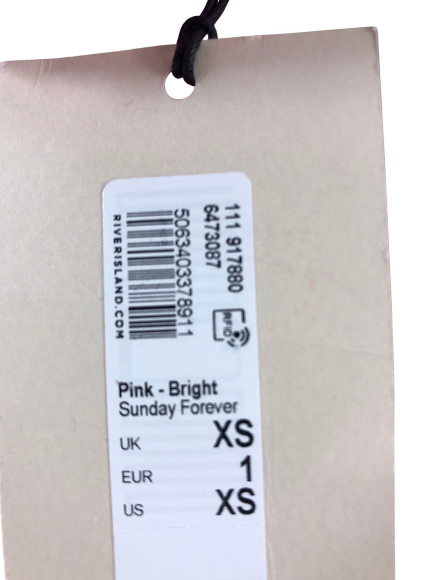 River Island Bright Pink Knitted Cardigan XS Womens Geometric Design Soft Fabric