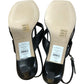 Branded Black Leather Kitten Heel Toe Post Sandals UK 4 Women's