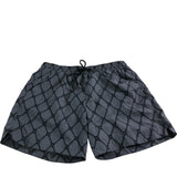 Hugo Boss Swim Shorts Size S Men's Grey Polyester Chain Pattern Quick Dry