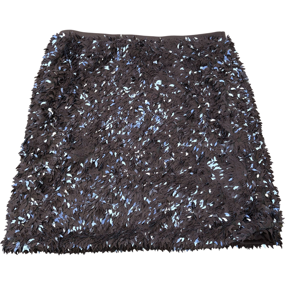 River Island Brown Leaf Sequinned Mini Skirt Size M