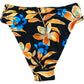 River Island Women's Floral Print High Waisted Bikini Briefs Black Orange Size 6