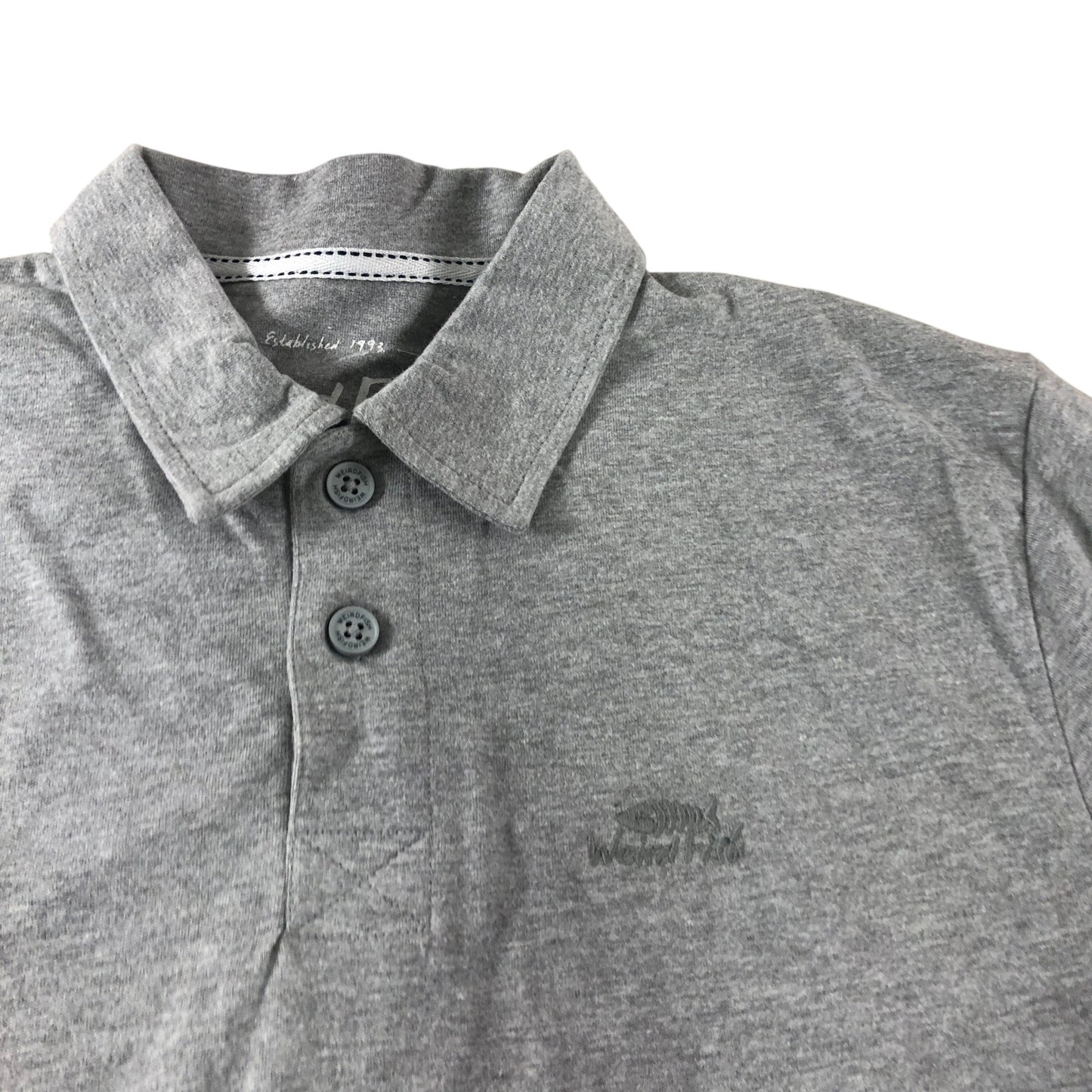 Weird Fish Grey Short Sleeve Polo Shirt - Size Small