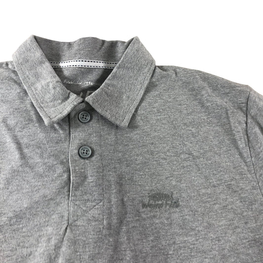 Weird Fish Grey Short Sleeve Polo Shirt - Size Small