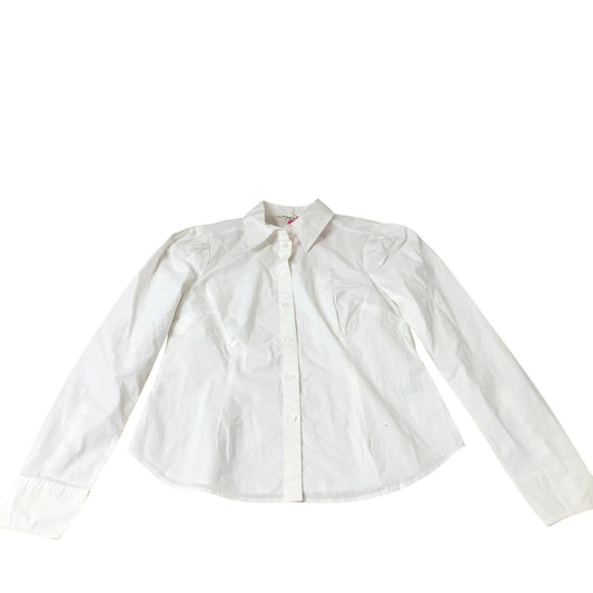Classic White Button Up Shirt Women's Cotton Long Sleeve UK10