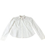 Classic White Button Up Shirt Women's Cotton Long Sleeve UK10