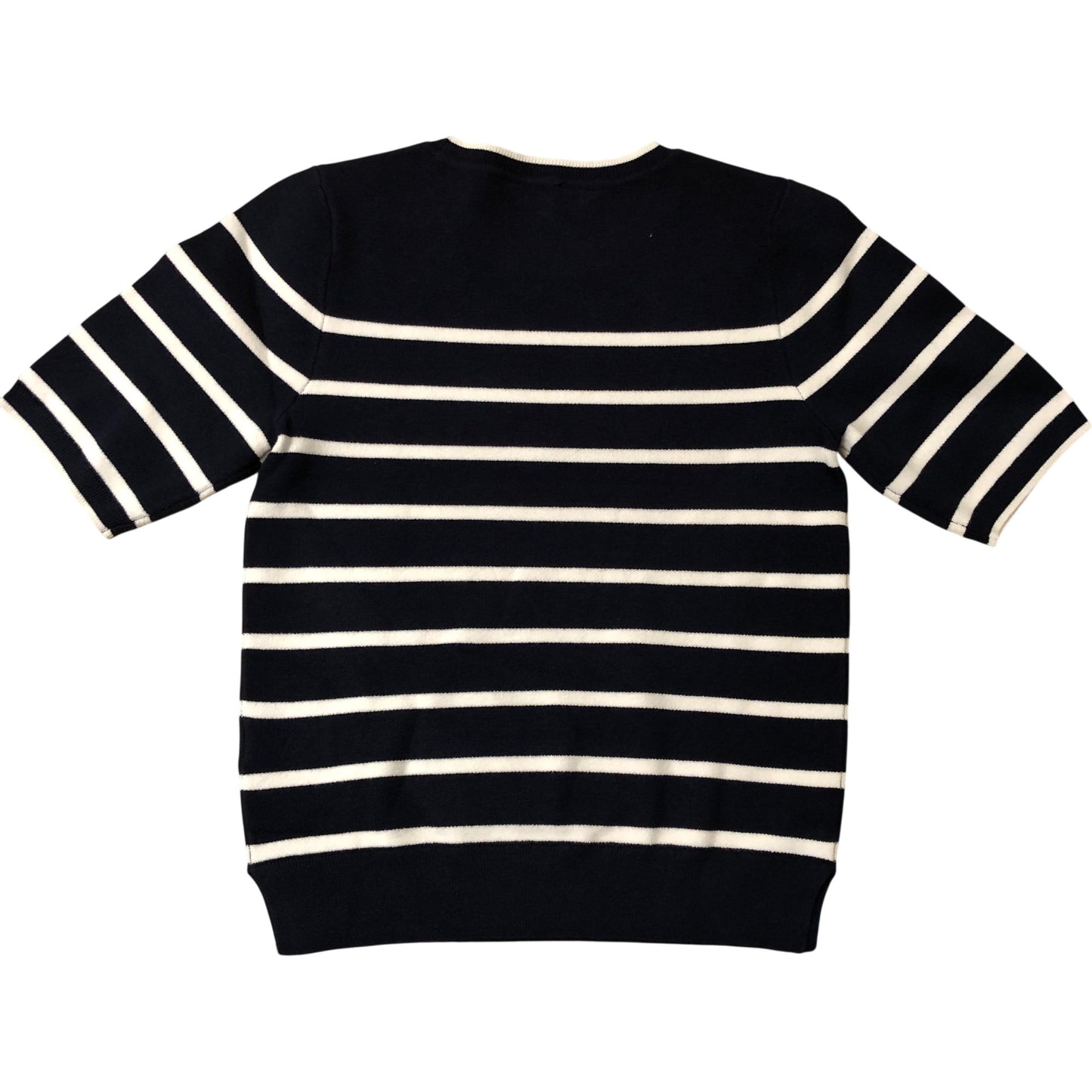 Crew Clothing Company Stripe Jumper Size 12 Women's Navy White Short Sleeve