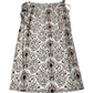 Neutral Print Wrap Midi Skirt Floral Design Cotton Lightweight