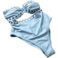 Women's Blue Cut Out One Piece Swimsuit Bathing Suit UK14