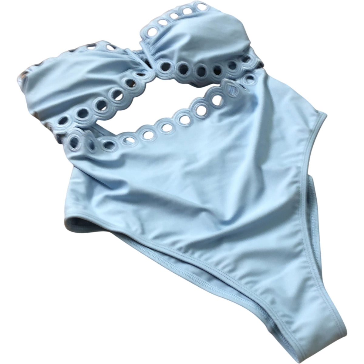 Women's Blue Cut Out One Piece Swimsuit Bathing Suit UK14