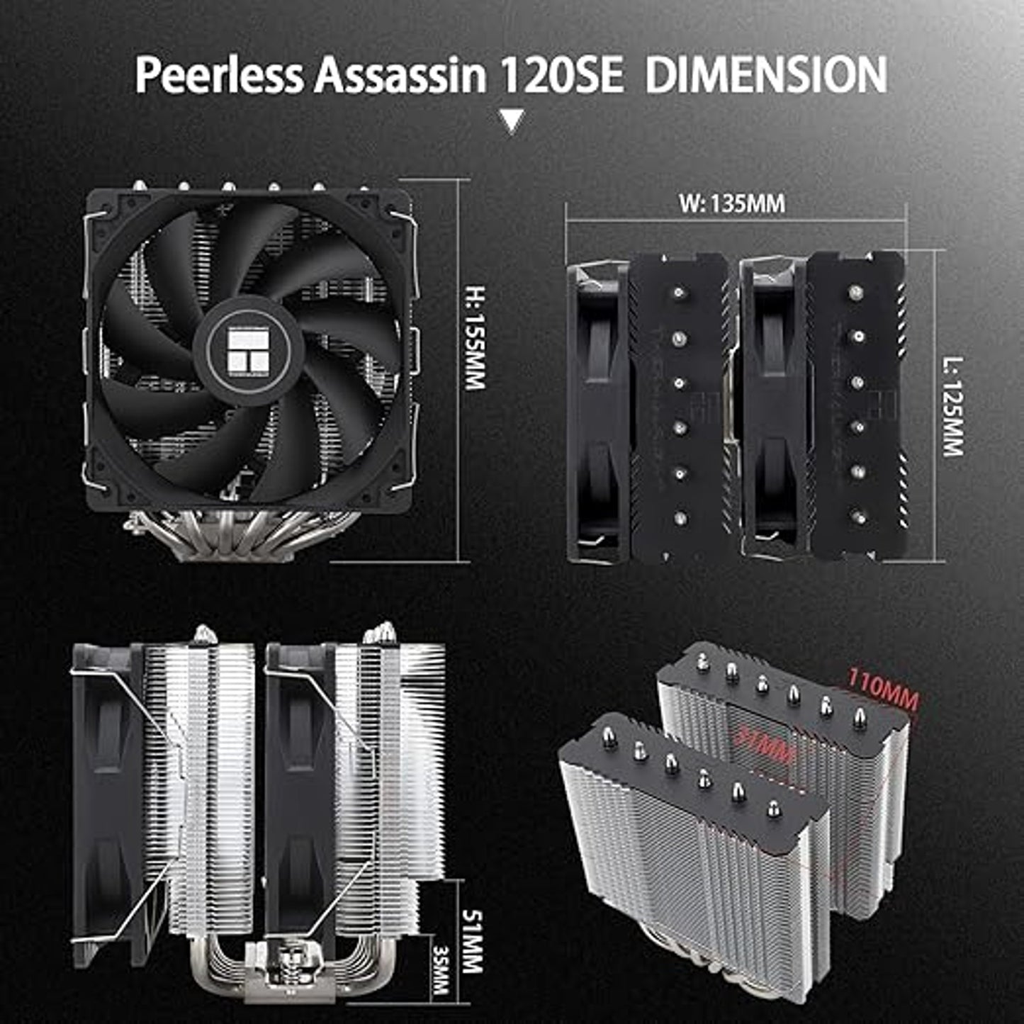 Peerless Assassin 120SE CPU Cooler Dual Tower Design High Performance Cooling