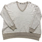 Natural Stripe V-Necked Jumper Size M