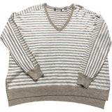 Natural Stripe V-Necked Jumper Size M