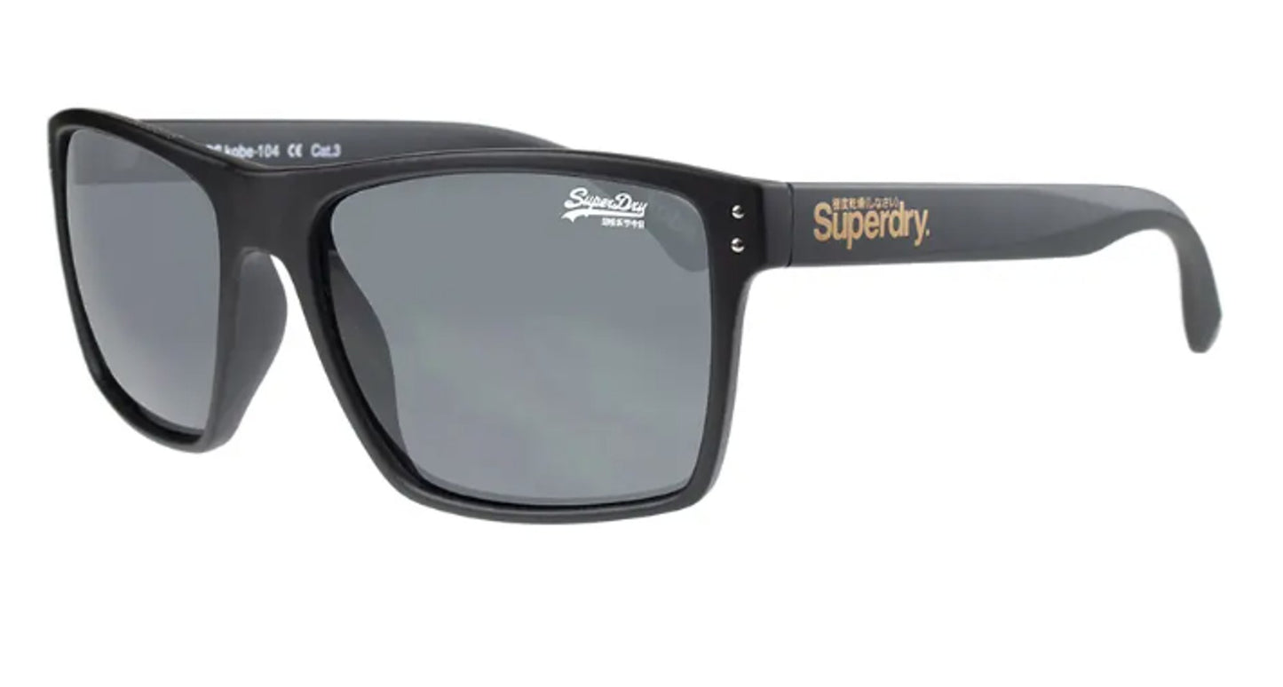 Branded SDS Kobe 104 Square Sunglasses Cat3 UV400 Black Frame Grey Lens Unisex