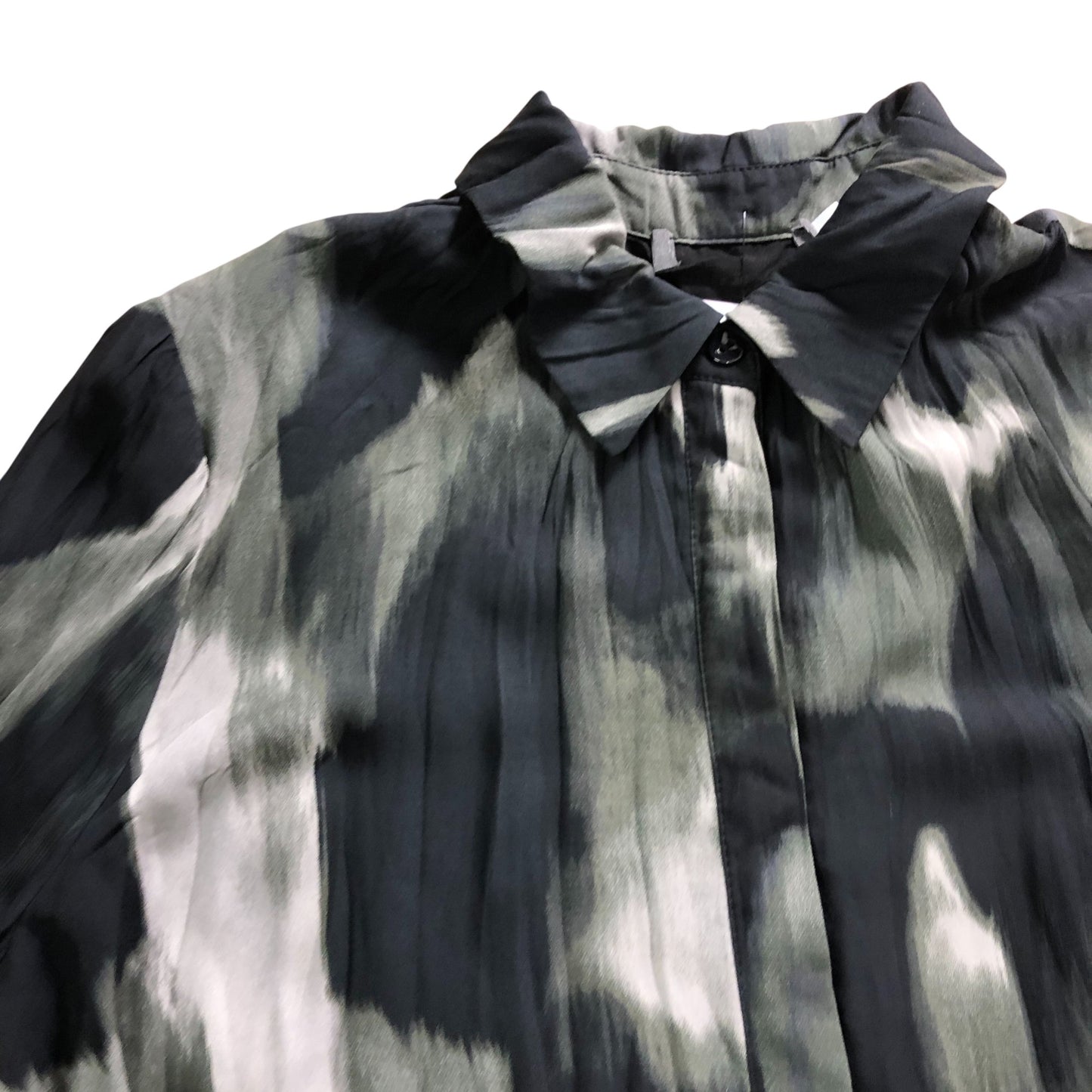 Printed Shirt Dress UK12 Women's Long Sleeve Midi Casual