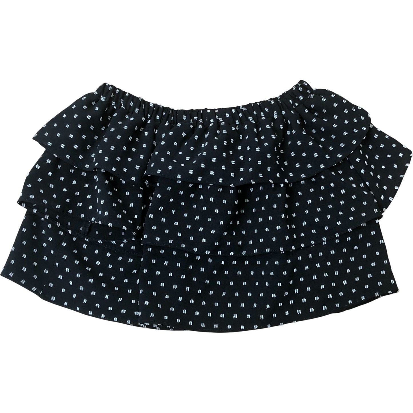 River Island Girls Ruffled Black Skirt Size 9-10 Years Polka Dot Design