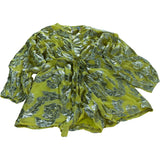 River Island Women's Yellow Floral Metallic Playsuit - Size 6