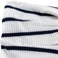 River Island UK16 Women's Striped Knotted Strapless Ribbed Top White Navy