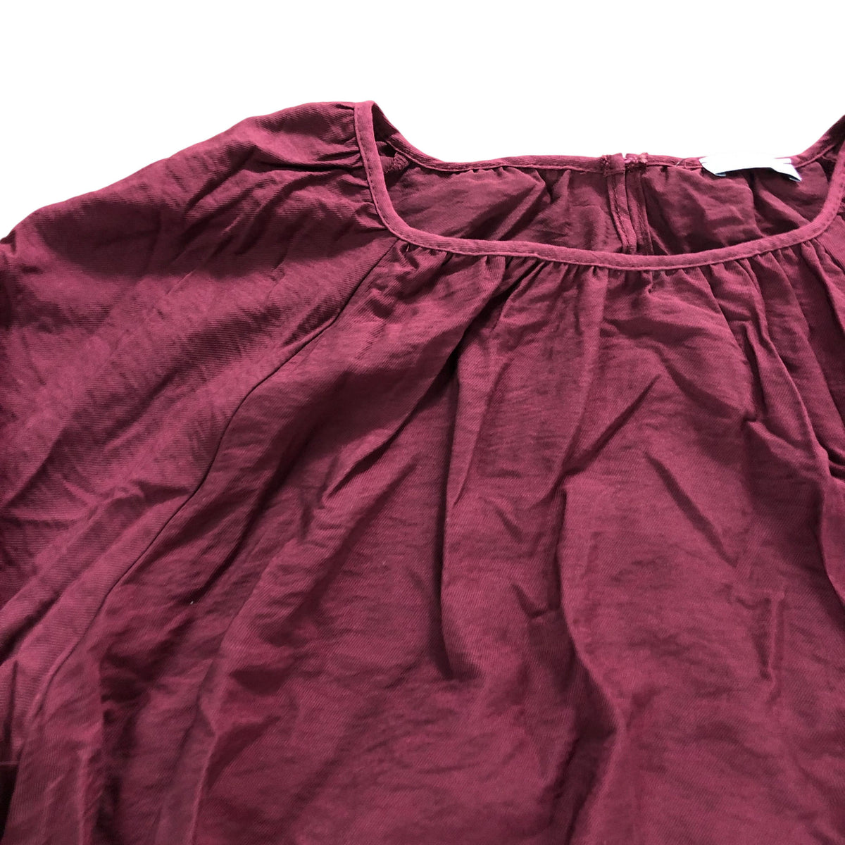 Women's Burgundy Long Sleeve Dress Elasticated Cuffs - Size 18
