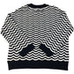 Crew Clothing Company Wavy Navy & White Jumper Size 14