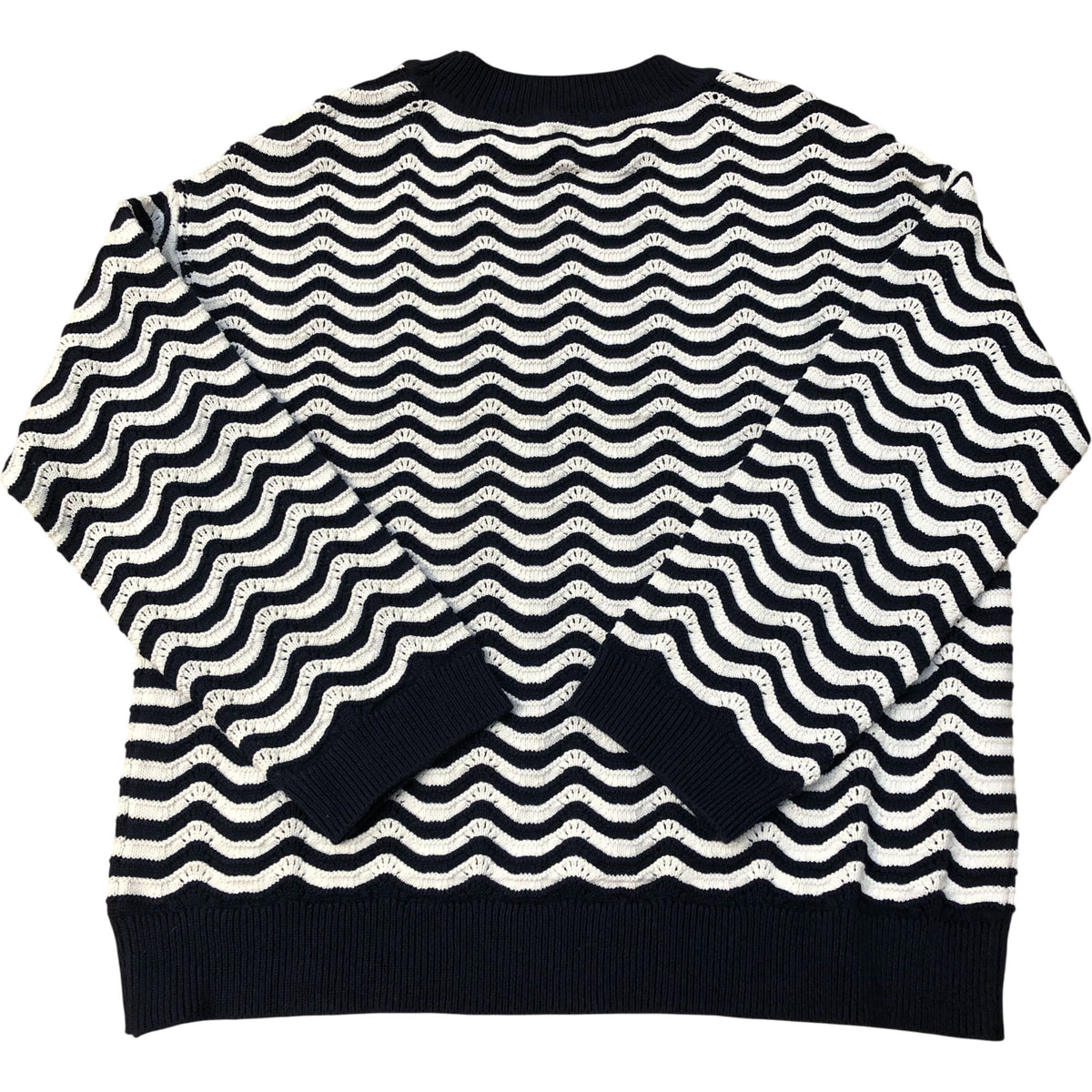 Crew Clothing Company Wavy Navy & White Jumper Size 14