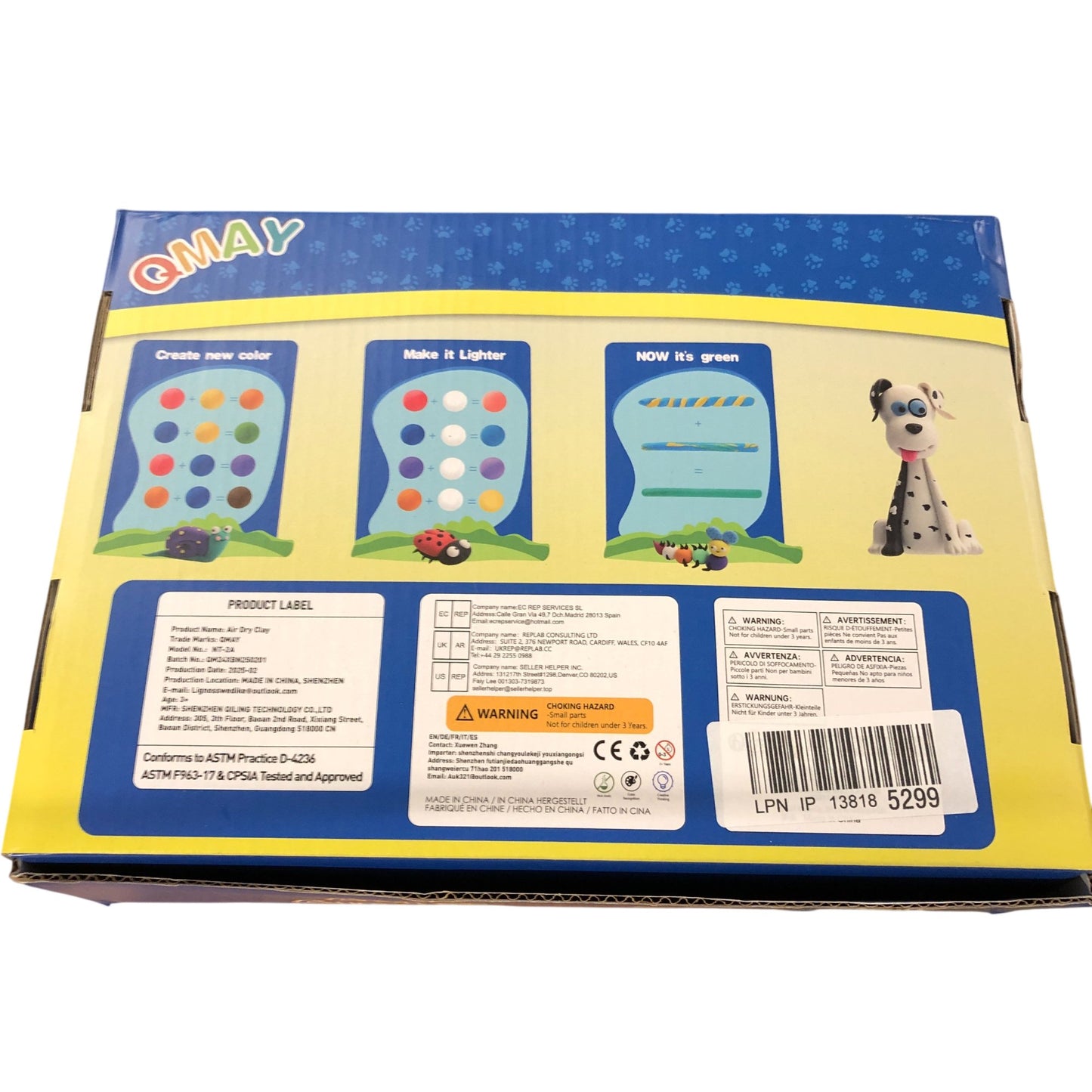 Qmay 24 Colours Air Dry Clay Ultra Soft Non Toxic Modelling Arts and Crafts Set