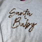 Santa Baby Women's Cropped Sweater Knit Pullover Size UK8 Cream Glitter