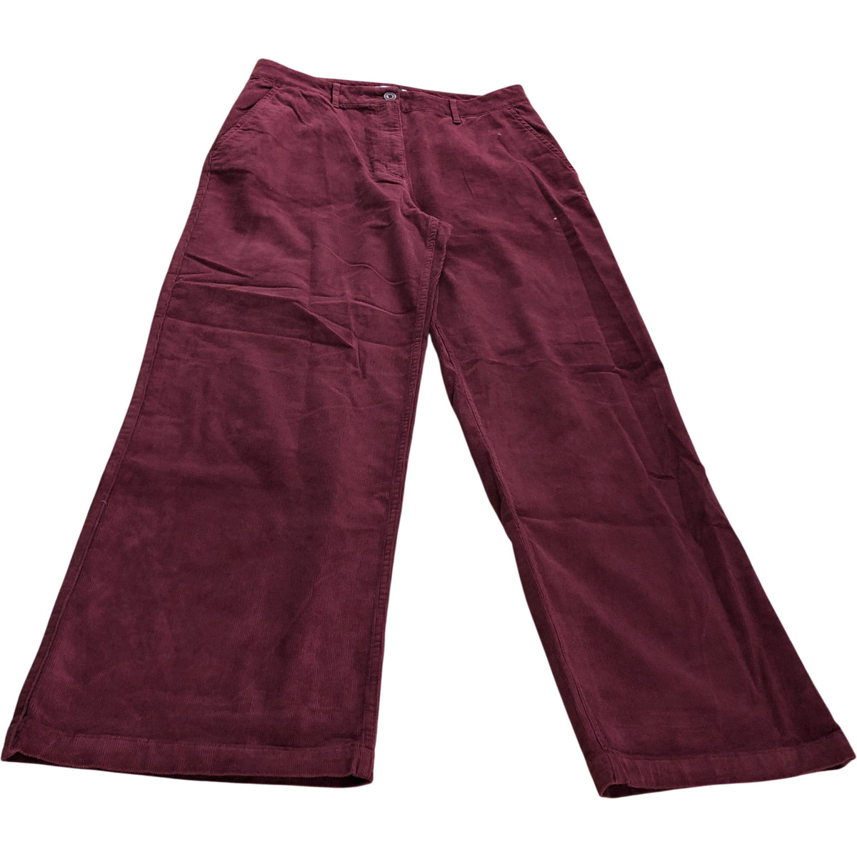 Ella Cord Wide Leg Trousers UK14 Women's Mid Plum Organic Cotton