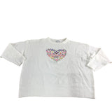 Women's Jumper Size 18 White Floral Heart Embroidered