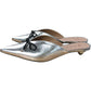 Vicenza Maeve Bow Mules UK5 Women's Silver Pointed Toe Heels