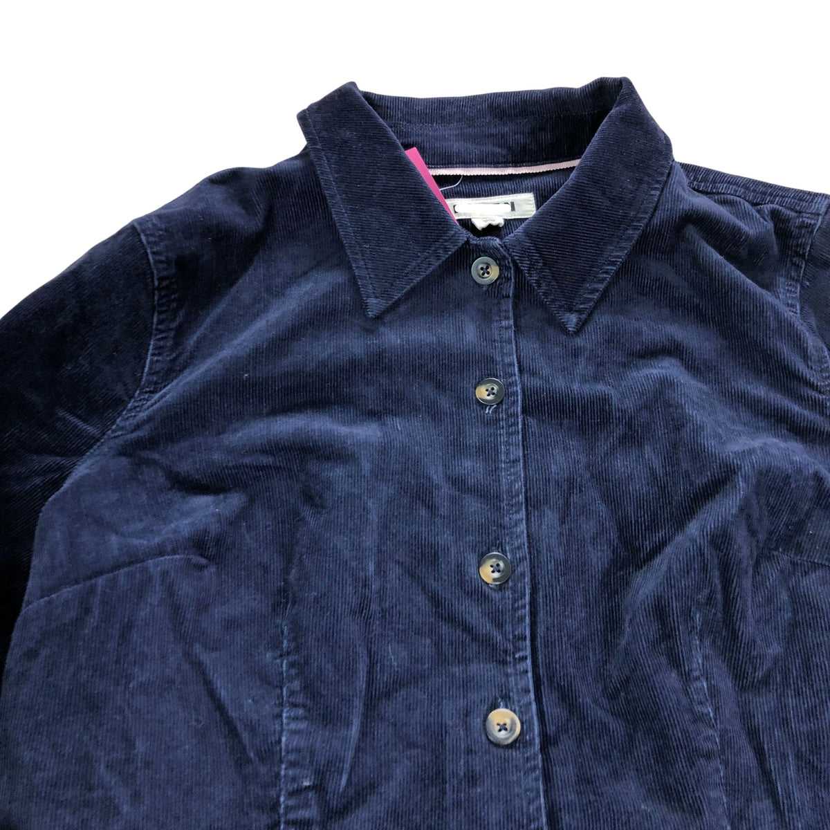 Corduroy Shirt Dress UK14R Women's Long Sleeve Dark Navy