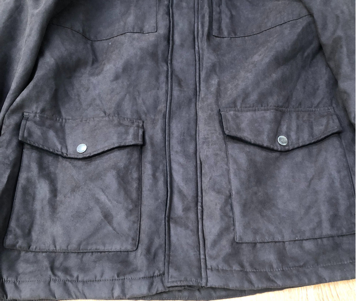 Men's Brown Polyester Casual Jacket with Pockets XL