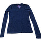 River Island Long Sleeve Sparkly Top Women's V Neck Blue Comfortable Style UK12