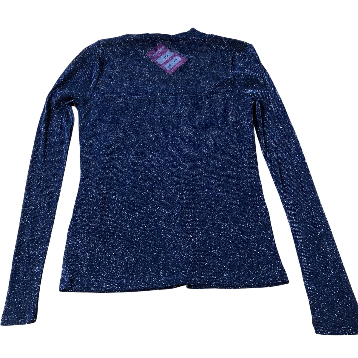 River Island Long Sleeve Sparkly Top Women's V Neck Blue Comfortable Style UK12