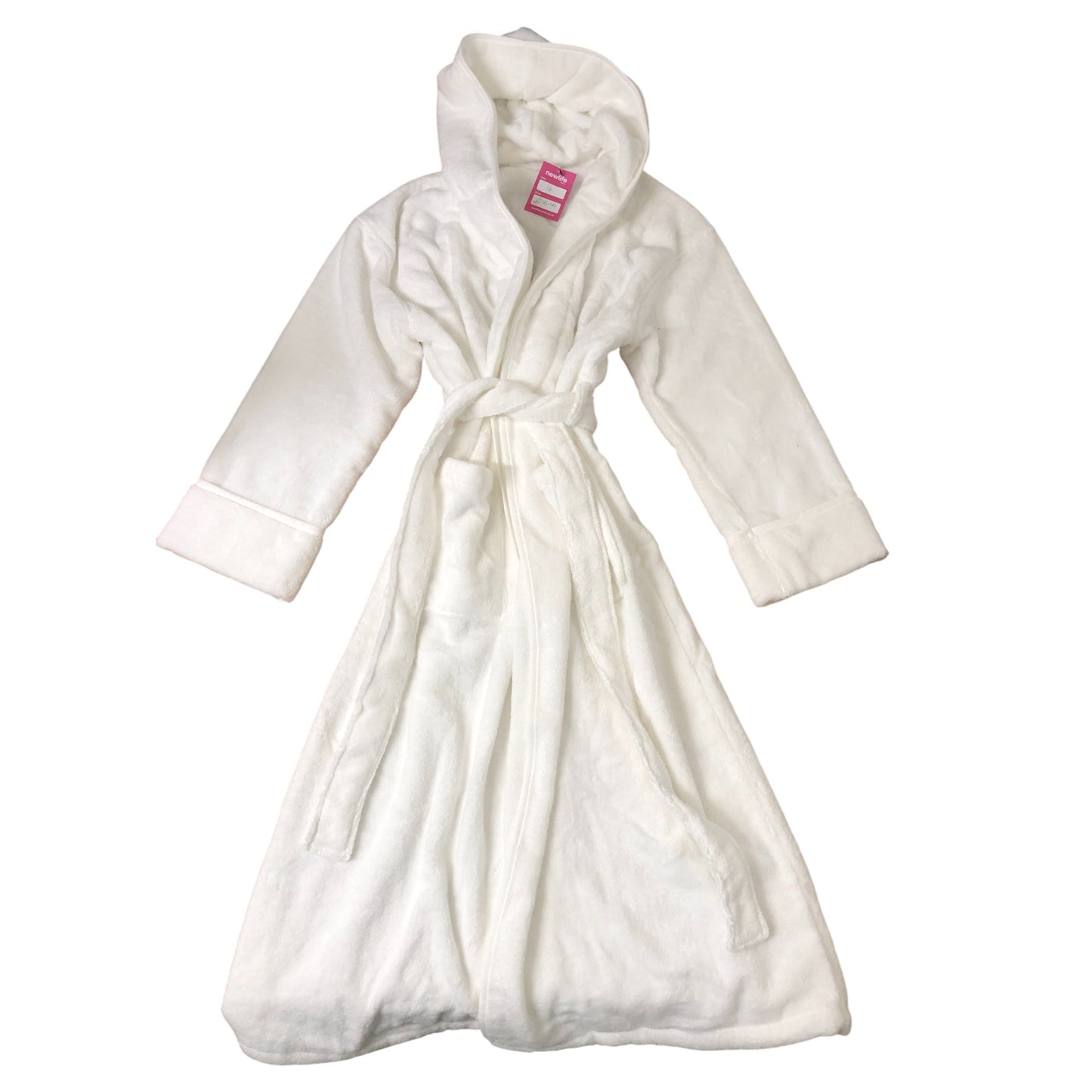 The White Company Women's Night Robe White Soft Cotton Hooded Long Sleeve L