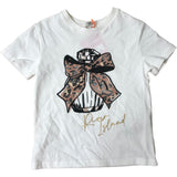 River Island Girls T-Shirt UK18-24 Months White Leopard Print Design