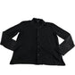 Cuban Collar Button Shirt Size Medium Men's Black Cotton